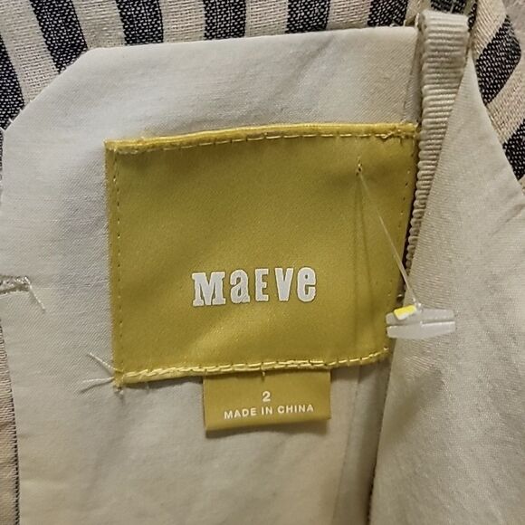 Maeve Strapless Dress with Black and Cream Stripes - Picture 8 of 9